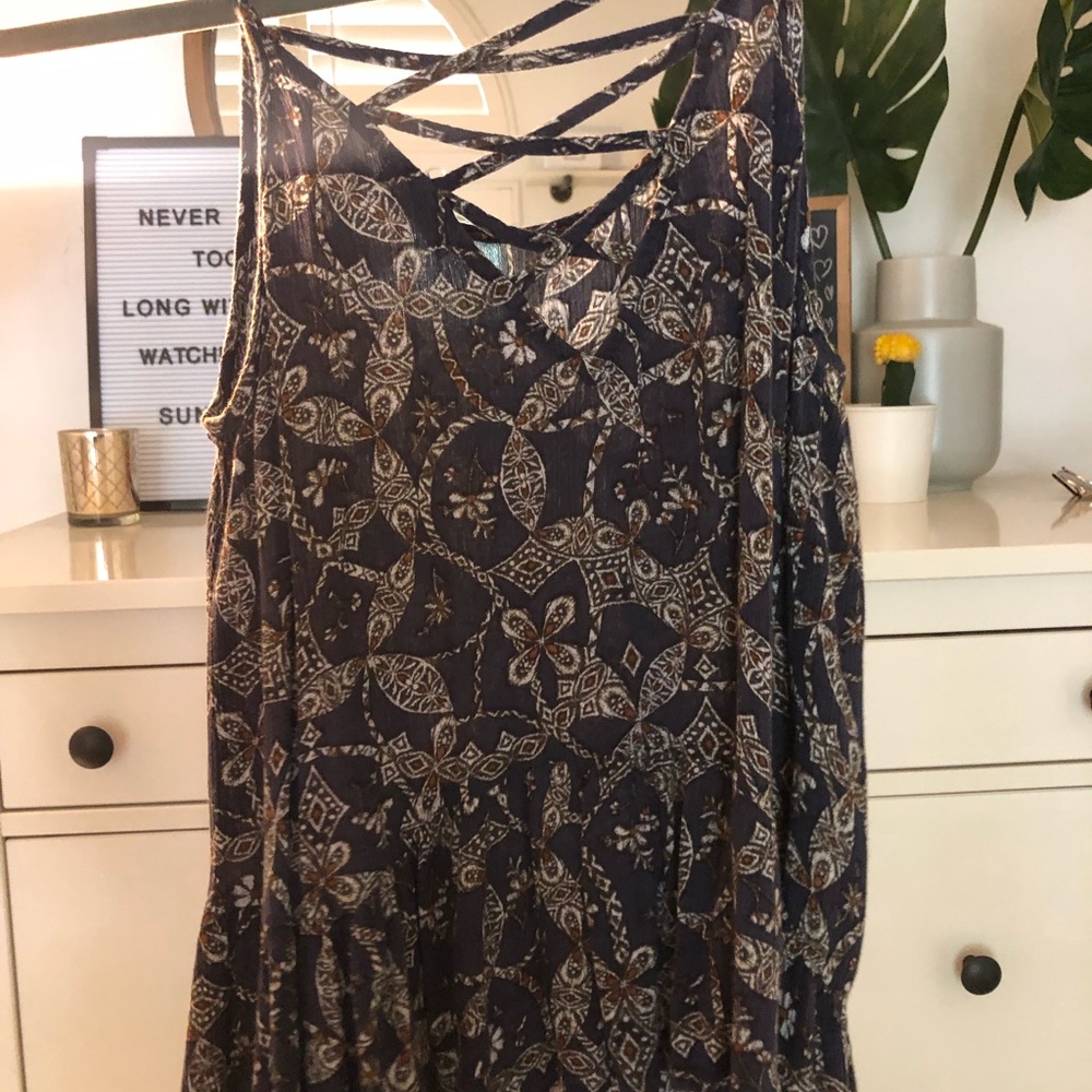 Patterned Blouse Tank Top